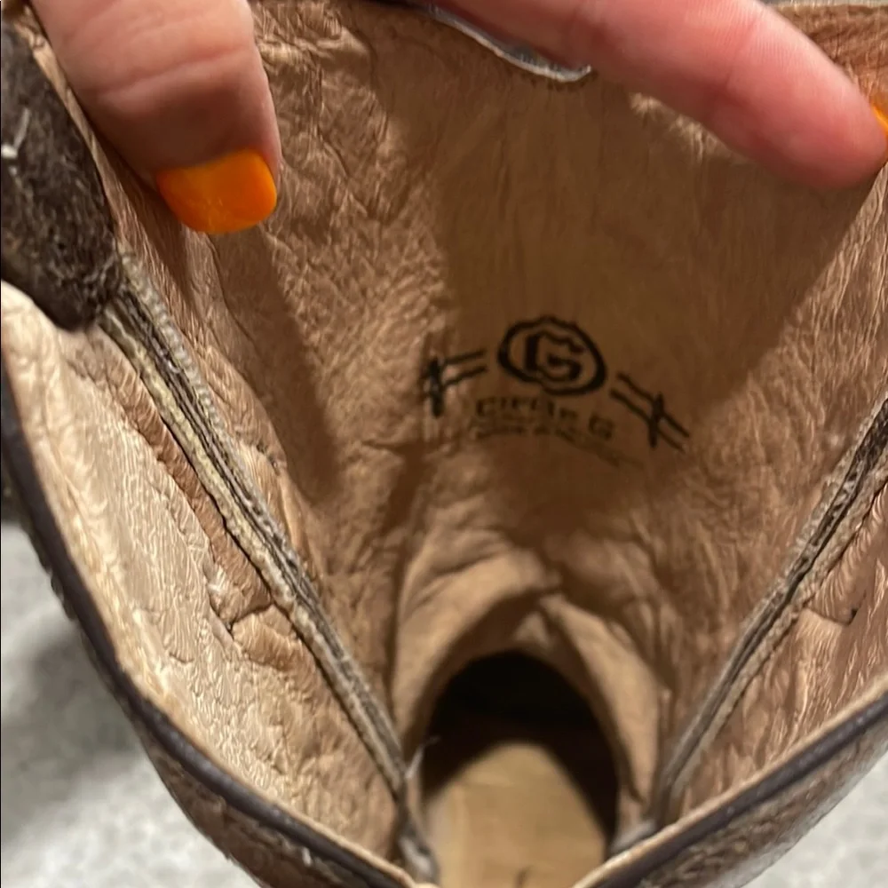 Circle G Brown Embroidered Heeled Boots - Picture 3 of 6